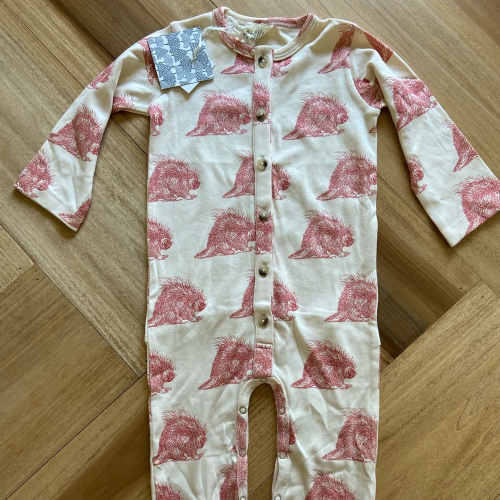 Kate Quinn - 18-24 month - porcupine - cotton - LS union suit - NWT